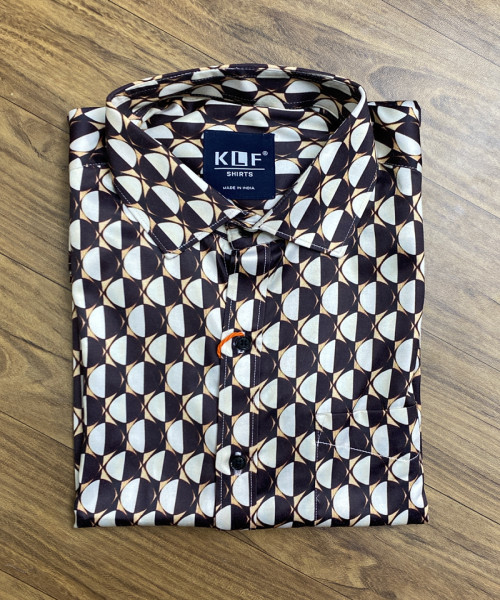 Brown Cotton Men Shirt