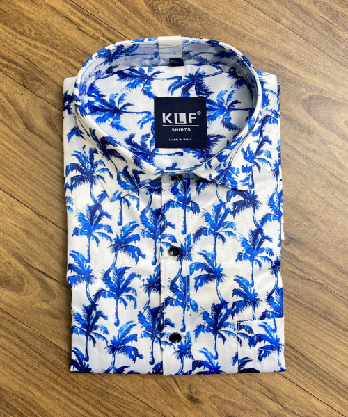 Blue  Printed  Man Shirt