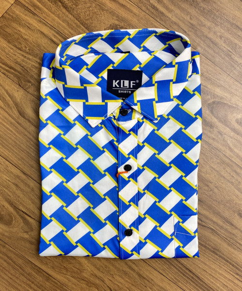 Blue Cotton Men Shirt