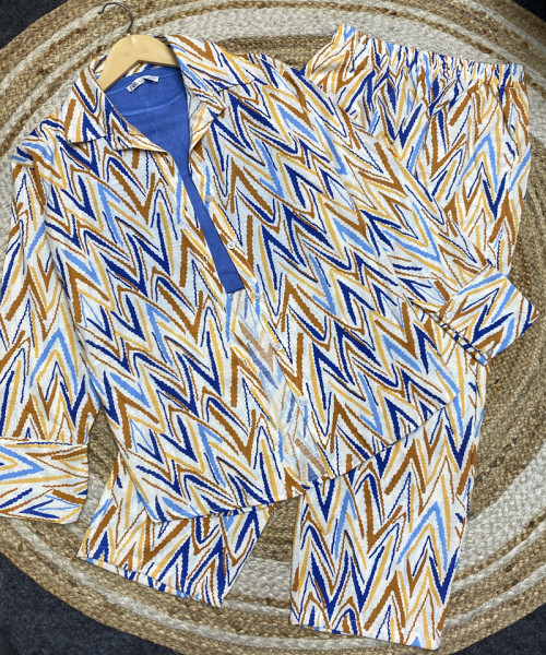 Blue Printed Co Ord Set