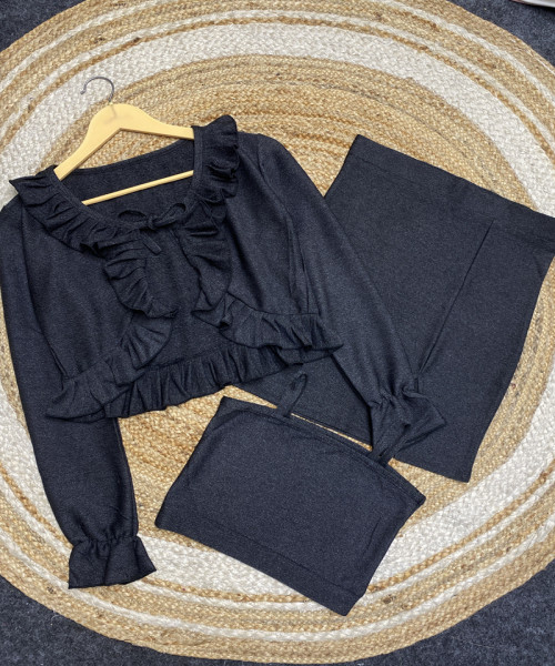 Black Three Pc Set For Women
