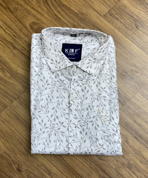 White  Printed Men  Shirts