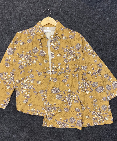 Mustard Yellow Flower Printed Co Ord Set