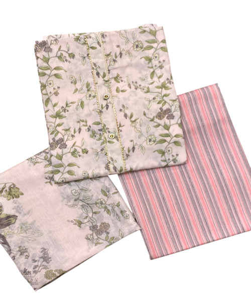 Leaf Print Cotton Suit