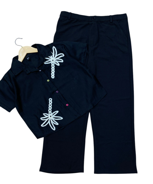 Black Top With Trouser Combo