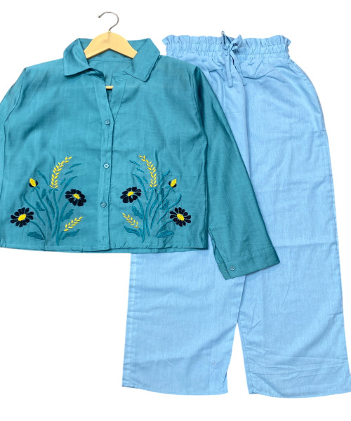 Sky Blue Trouser With Top