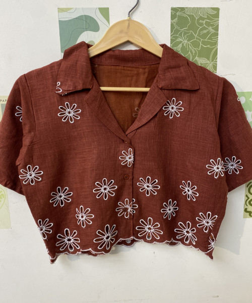 White Printed Cotton Shirt