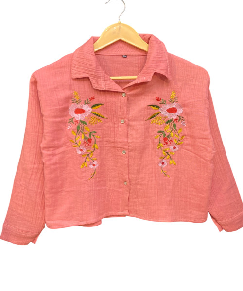 Peach Cotton Shirt