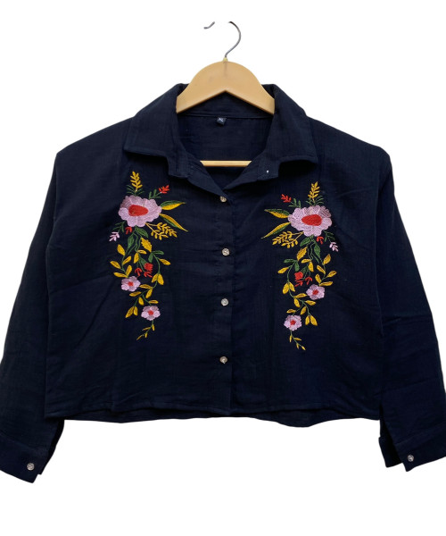 Black Printed shirt For Women