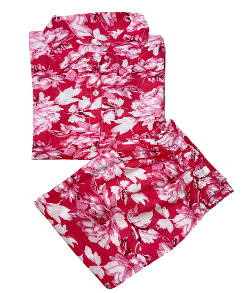 Pink With White Printed Co Ord Set