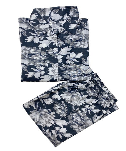 Grey With White Printed Co Ord Set
