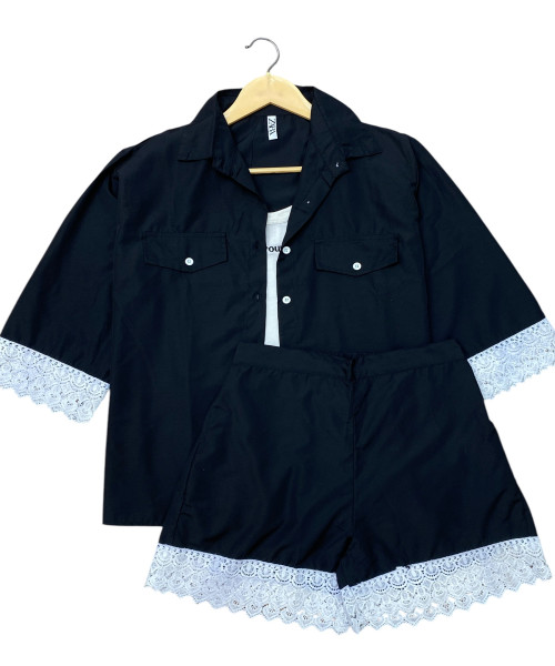 Black With White Three Pc Co Ord Set