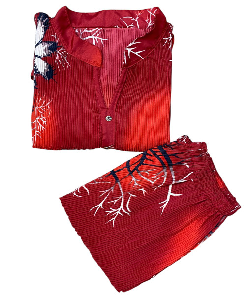 Red Printed Co Ord Set