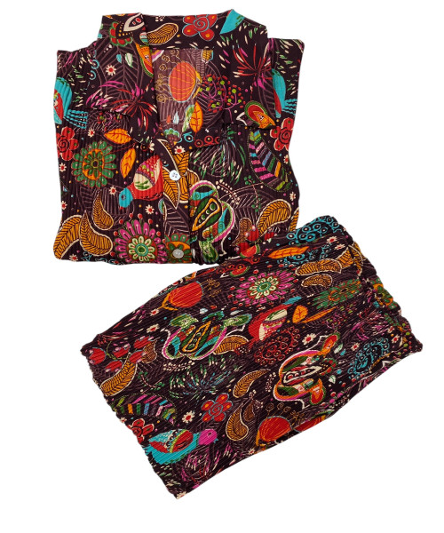 Multi Colour Printed Two Pc Co Ord Set