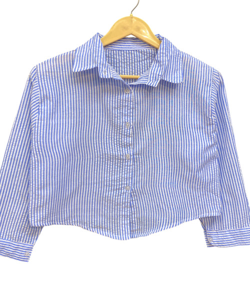Blue With White Line Cotton Shirt