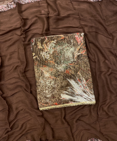 Brown Printed Suit