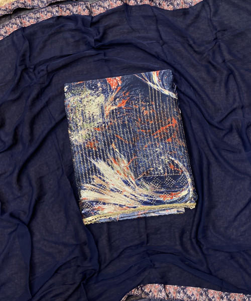 Blue Printed Suit