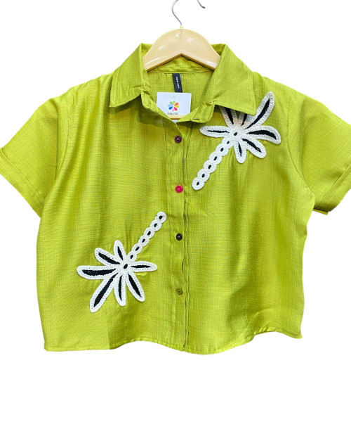 Green Crop Shirt