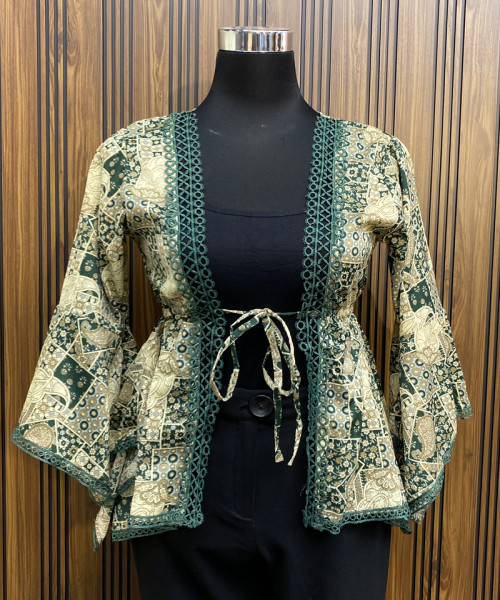 Green Printed Top For Women