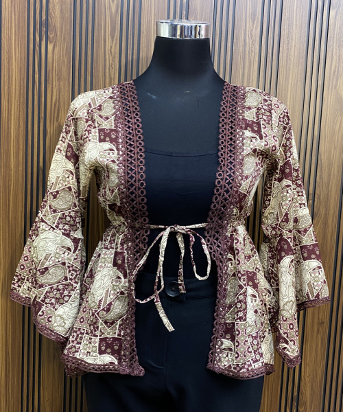 Off White Printed Top For Women
