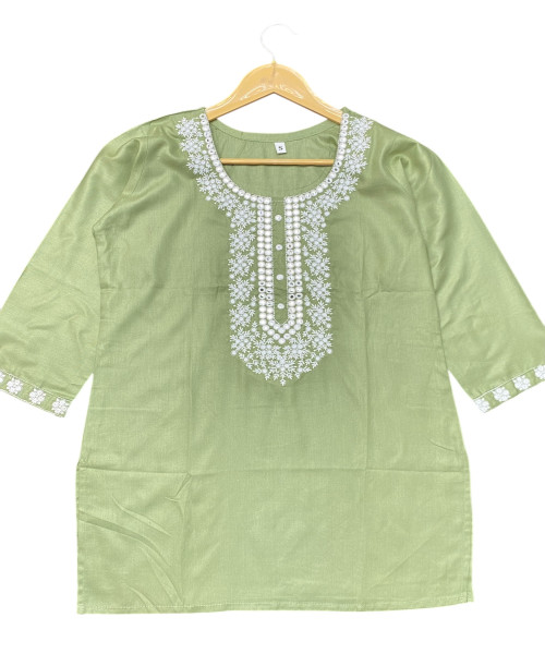Light Green Cotton Kurti