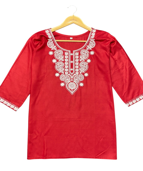 Red Cotton Kurti