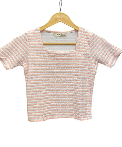 Peach  With White Crop Top