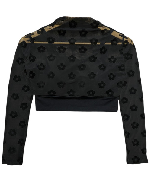Black Net Crop Top