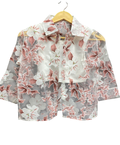 White Printed Organza Top