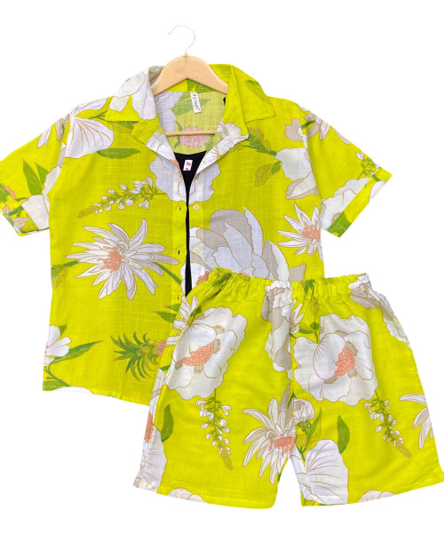 White  Flower Printed Co Ord Set