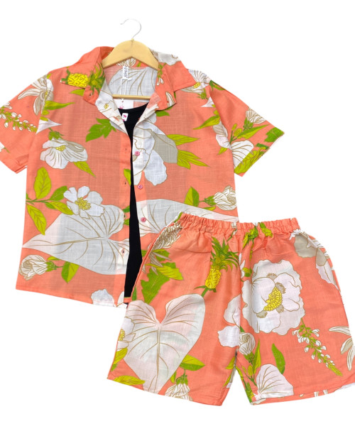 White Printed Three Pc Set