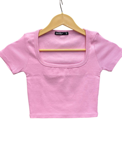 Pink  Crop  Top
