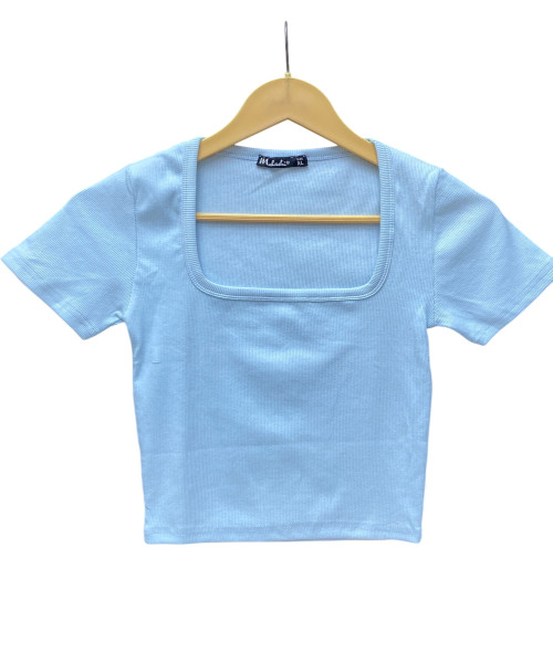 Sky  Blue Crop Top
