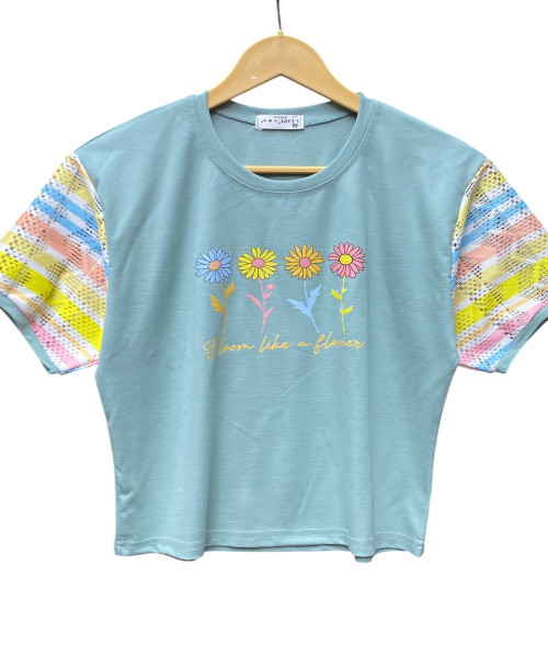 Sky Blue  Printed Top