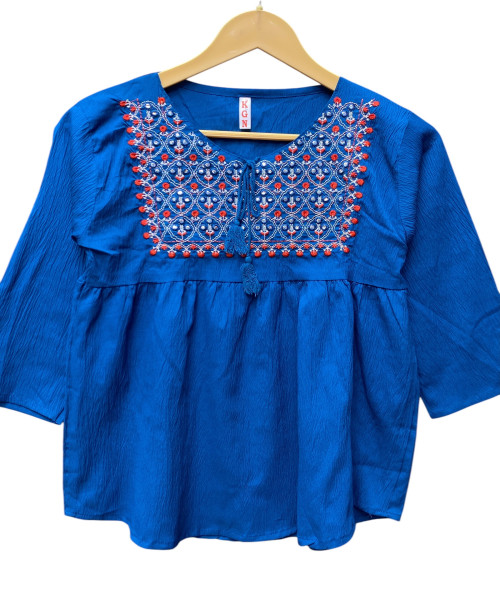 Blue Printed  Top