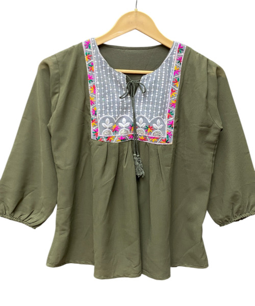 Green  Frock Style Top