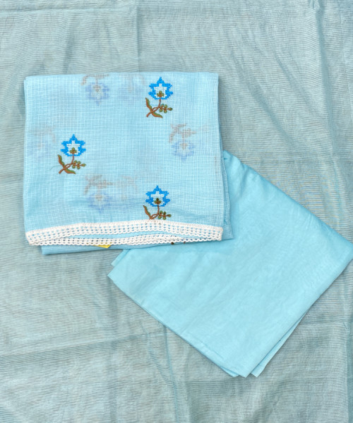 Blue Kota Doria Suit