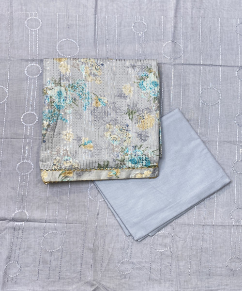 Grey Printed Suit For Women