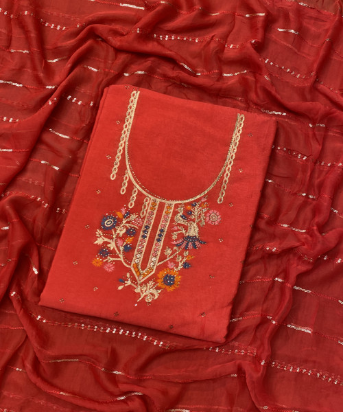 Red Unstitched Suit