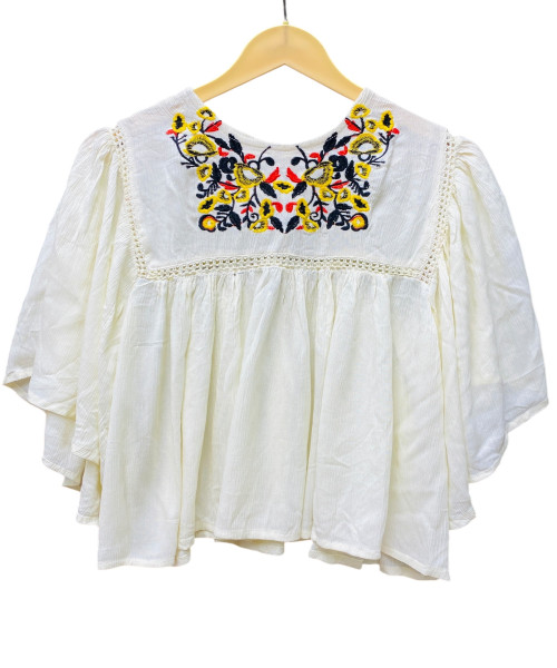 Off White Printed Top