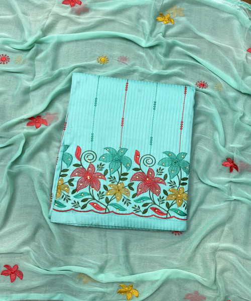 Light Green Mix Cotton Suit