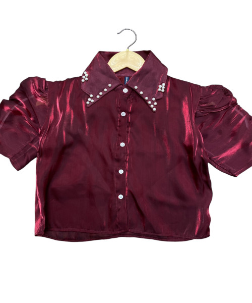 Maroon Organza Shirt