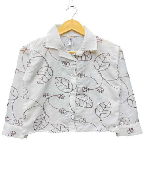 White Thread Embroidery Shirt
