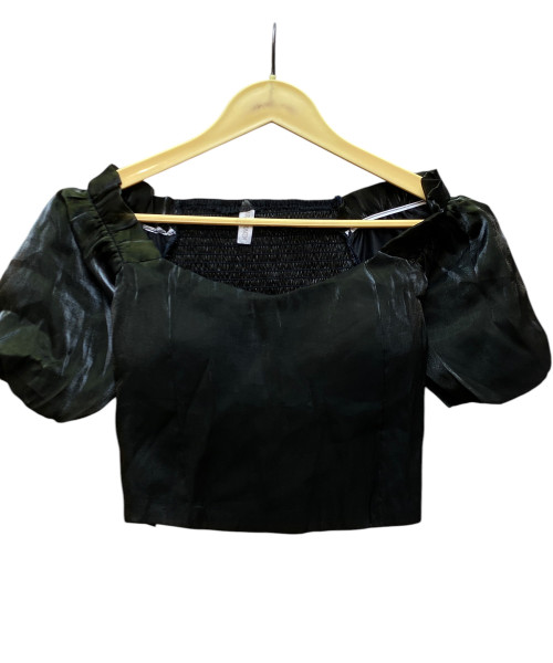 Black Organza Crop Top
