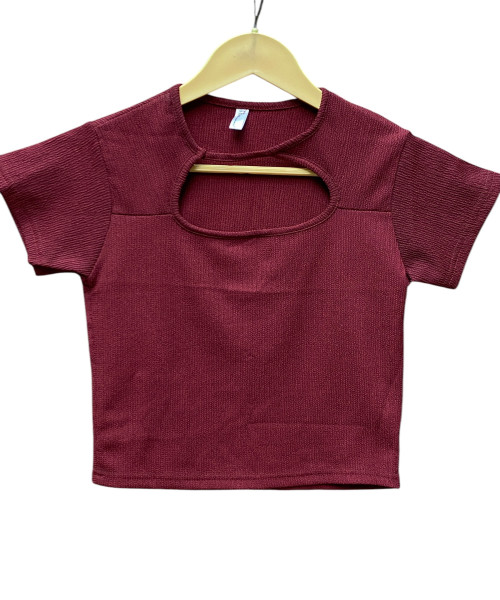 Maroon Crop Top