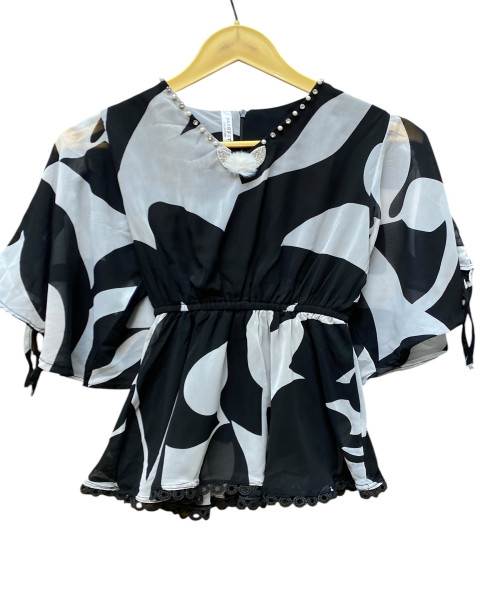 Black With Grey Summer top