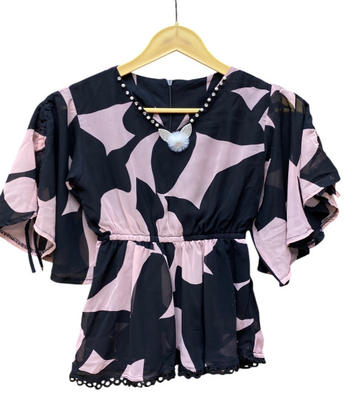 Black Printed Summer Top