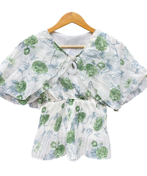 Green  With White Printed Top
