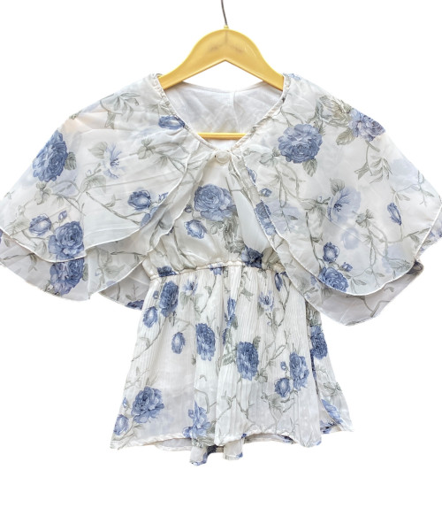 Blue With White Flower Printed Top