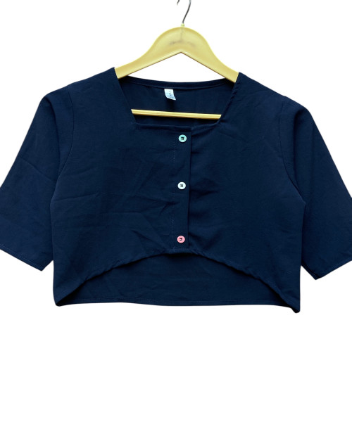 Navy Blue Crop Top